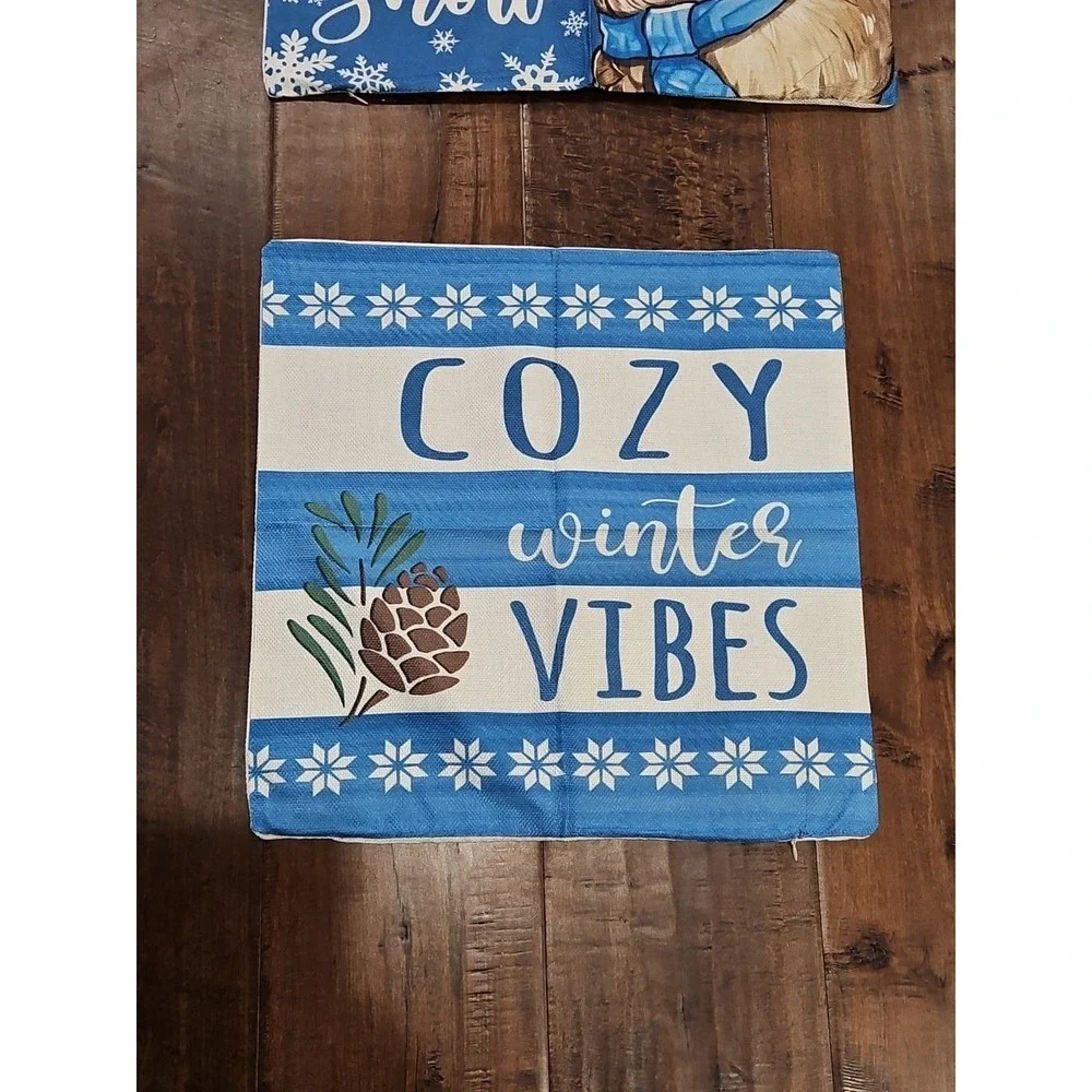 Winter Pillow Covers BEAUTIFUL OWL Theme (Pack of 4)